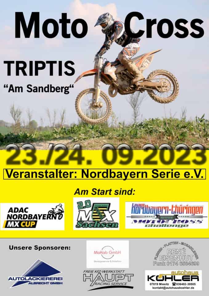 Motocross-Landesmeisterschaft Sachsen 2023 in Triptis - Vorschau