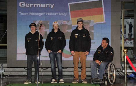 Team Germany bei der abendlichen Vorstellung der Mannschaften