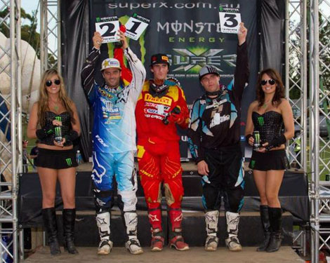 Tagespodium SX Open mit Jay Marmont, Tagessieger Lawson Bopping und Chris Blose