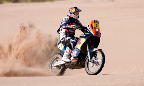 Cyril Despres baute mit seinem 28.Etappensieg bei einer Dakar seine Führung in der Gesamtwertung weiter aus.