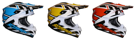 Die Helme der Serie Scorpion EXO EVO VX 15 in der Farbkombination ?Unadilla?