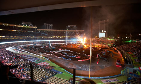 Blick in das Infield des Stadion der Dodgers