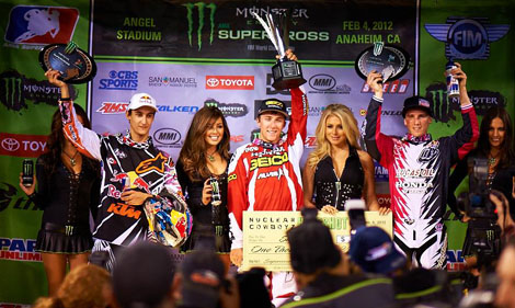 Die Top 3 im SX-Lites-Finale: Marvin Musquin, Sieger Eli Tomac und Cole Seely