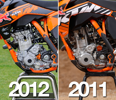 Jeffrey Herlings' neuer 250er Werksmotor (li.) im Vergleich zum Vorjahresaggregat