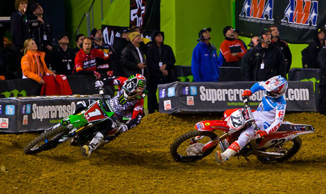 Spannung pur bot das Duell zwischen Ryan Villopoto und Chad Reed.