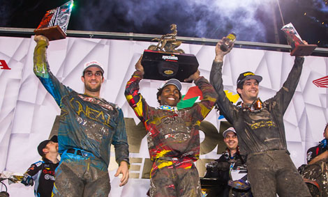 Die Top 3 ?Dreckspatzen? von Daytona: David Millsaps, James Stewart und Kevin Windham.