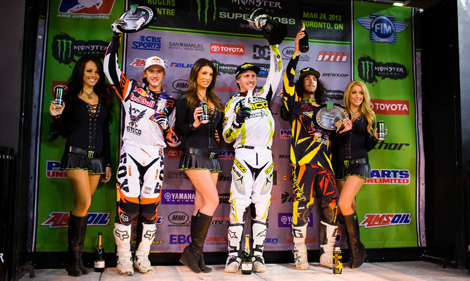 Die Top 3 in der Lites-Kategorie: Ken Roczen, Justin Barcia und Blake Wharton