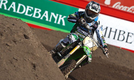 Titelverteidigerin Stephanie Laier auf ihrer Rabbit-Kawasaki.