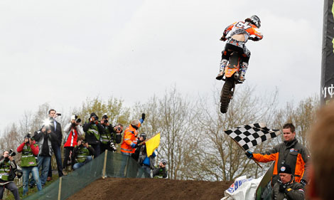 Jeffrey Herlings bei seinem zweiten Laufsieg.
