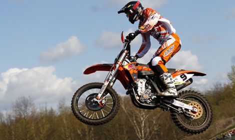 Sah noch etwas gewöhnungsbedürftig aus: Kenno auf seiner 450er KTM.
