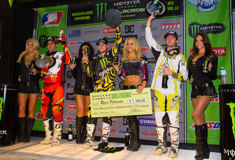 Die drei vom New Orleans Podium: Justin Brayton, Ryan Villopoto und Joshua Grand.