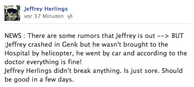 Jeffrey Herlings Facebook-Eintrag