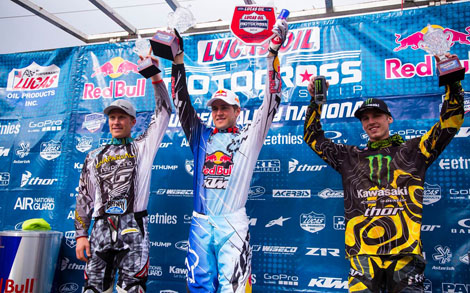 Die Top 3 von Lakewood: Andrew Short, Tagessieger Ryan Dungey und Jake Weimer.