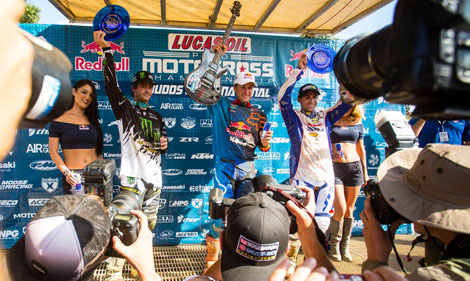 Die Top 3 der 450er Klasse in Mechanicsville: Broc Tickle (2.), Tagessieger Ryan Dungey und Mike Aless (3.) 