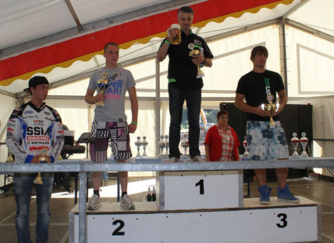 Die Top 4 in der Clubsportklasse: Dominik Meuser (4.), Florian Welzenbach (2.), Tagessieger Ludwig Säger und Florian Brand (3.)