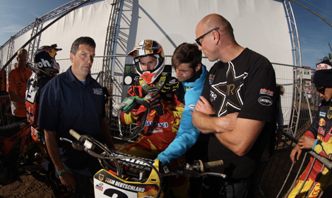 Skip zusammen mit Rolf Ringwald, seinem Mechaniker und Thomas Ramsbacher