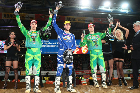 Die Top 3 der SX2-Kategorie am Samstag: Boris Maillard, Jake Canada und Sulivan Jaulin