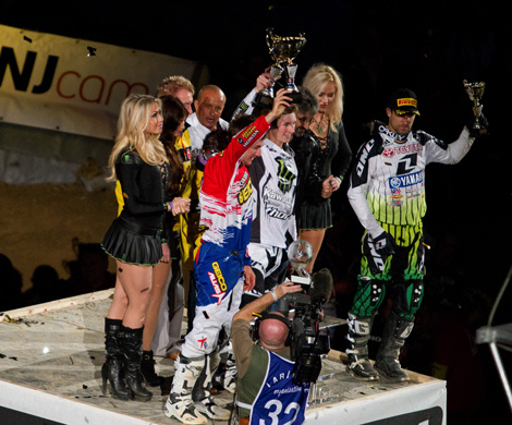 Eli Tomac, Jake Weimer und Justin Brayton standen auch am zweiten Abend auf dem Siegerpodium der Inters-Klasse.