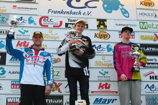 Das MX2-Siegerpodium mit Matthias Grynig, Stefan Ekerold und Matthias Jörgensen.