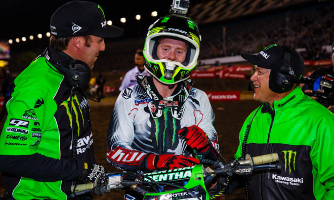 Grund zum Lachen hatte in Daytona der amtierende Weltmeister Ryan Villopoto, denn er eroberte das Redplate zurück.