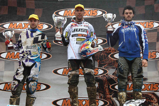 Das MX1-Tagespodium mit dem STR-KTM-Piloten Jonathan Barragan auf dem obersten Treppchen.