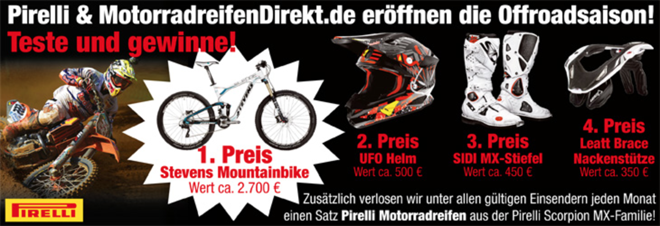 Pirelli MX-Gewinnspiel auf Motorradreifen.Direkt.de