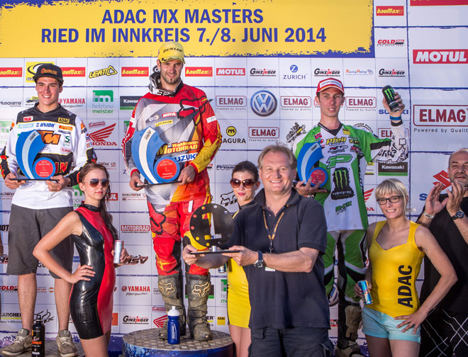 Die Top 3 von Ried in der Masters-Klasse: Pascal Rauchenecker, Tagessieger Marcus Schiffer und Boris Maillard.