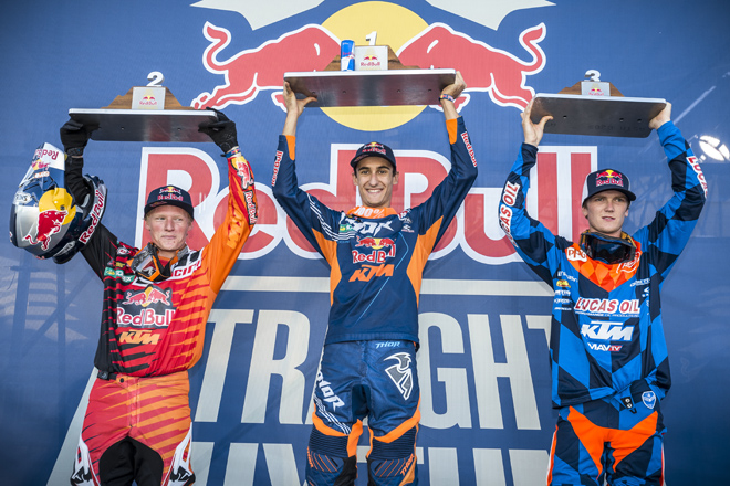 Das 250er Podium: Justin Hill, Marvin Musquin und Jessy Nelson