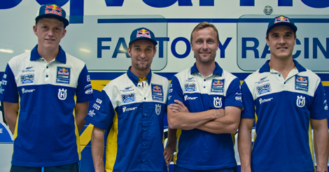 v.l.: Natham Watson, Max Nagl, Antti Pyrhönen, Todd Waters