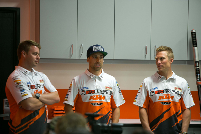 BTO Sports Teambesitzer und Manager Forrest Butler mit seinen Piloten Justin Brayton und Andrew Short