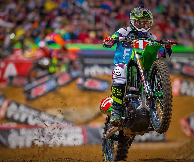 Joey Savatgy geht mit dem Redplate in die vorletzte Runde der 250SX-Ostküstenmeisterschaft.