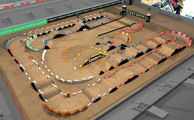 Das Streckenlayout für das 35. Supercross de Paris.