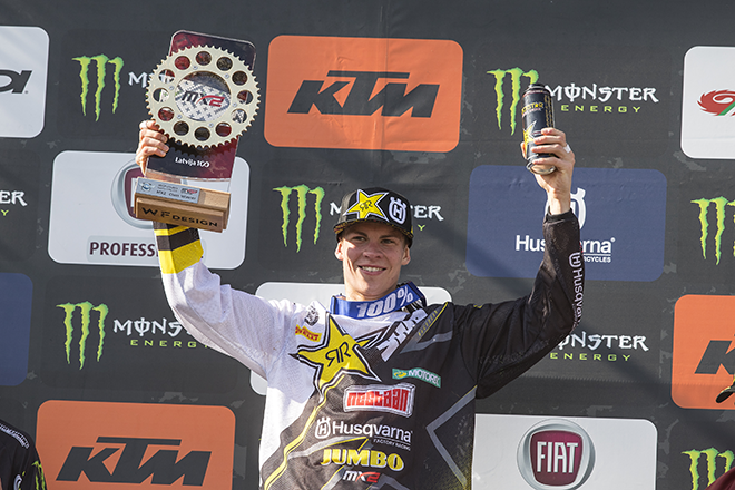 Thomas Kjer Olsen fuhr in der MX2 den zweiten GP-Sieg seiner Karriere ein.