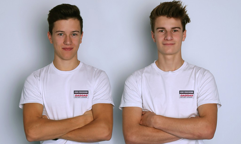 Die GasGas-MX2-Boys Jeremy Sydow und Simon Längenfelder stellen sich der Herausforderung auf dem virtuellen SX-Track
